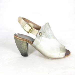 Miz Mooz Grey Verona Collection Leather Slingbacks